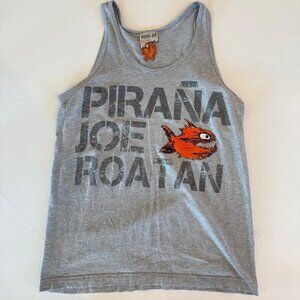 Pirana Joe Roatan Graphic Tank Top Unisex T-shirt Summer Vacation Tropical Mediu